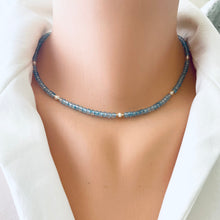 Charger l'image dans la galerie, Blue Topaz & Pearl Choker Necklace, 14K GF