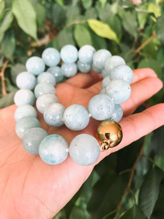 14mm amazonite beads necklace