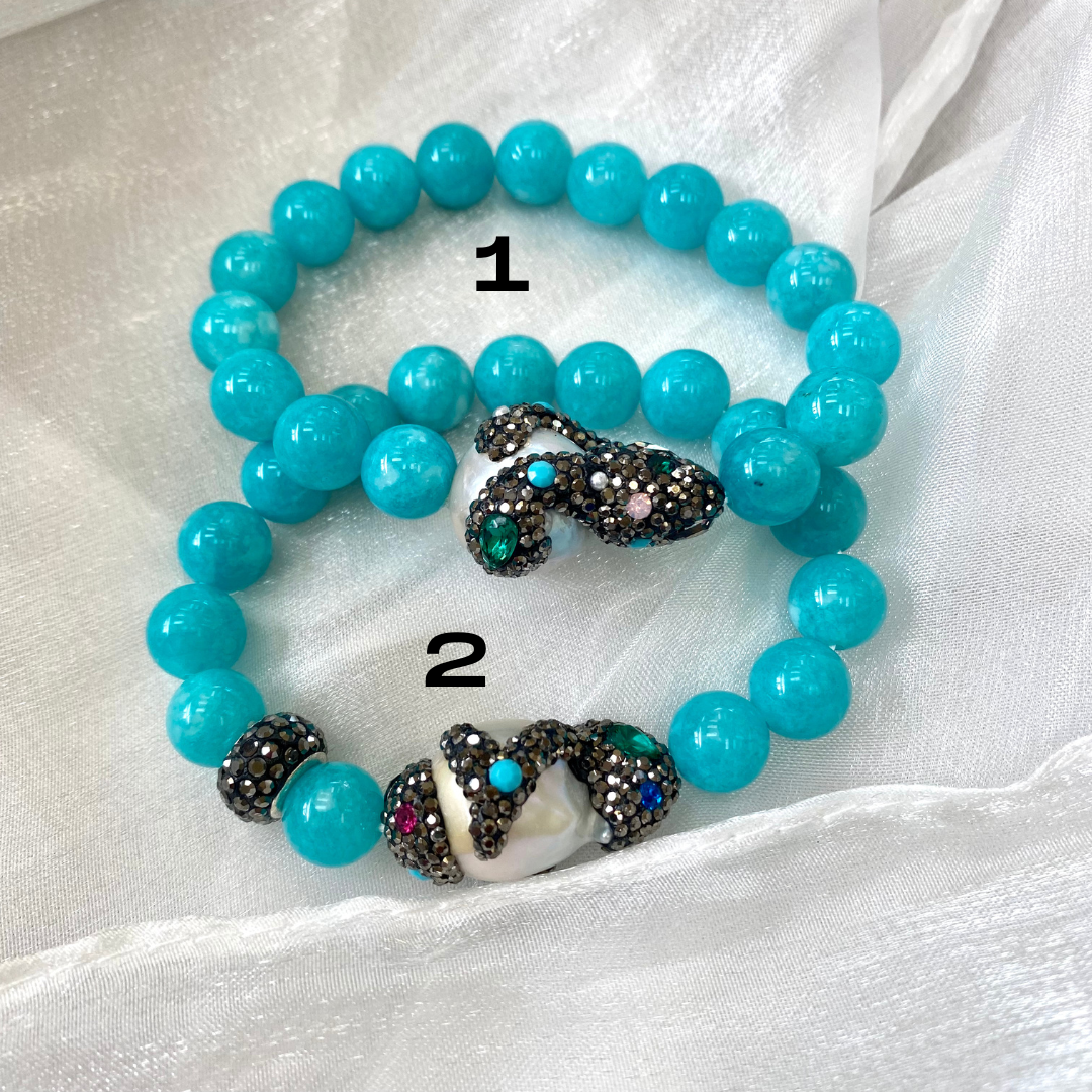 Jade pearl bracelet handmade in Canada
