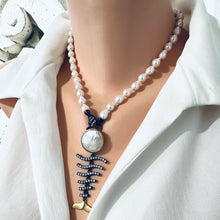 Charger l&#39;image dans la galerie, Small Baroque Pearl Necklace, Removable Fishbone Pendant
