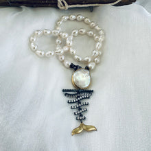 Charger l&#39;image dans la galerie, Small Baroque Pearl Necklace, Removable Fishbone Pendant
