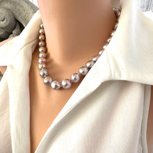 Charger l&#39;image dans la galerie, Fabulous Pink Lavender Edison Baroque Pearl Necklace, Silver or Gold

