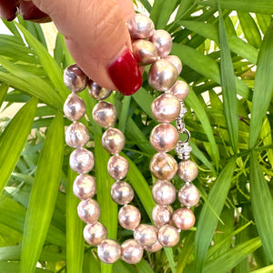 Fabulous Pink Lavender Edison Baroque Pearl Necklace, Silver or Gold
