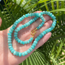 Load image into Gallery viewer, Amazonite candy necklace showing graduated natural amazonite rondelle beads
