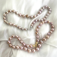 Charger l&#39;image dans la galerie, Fabulous Pink Lavender Edison Baroque Pearl Necklace, Silver or Gold
