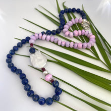 Charger l&#39;image dans la galerie, Lapis Lazuli, Lavender Opal, Ruby &amp; Baroque Pearl Necklace
