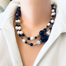 Charger l&#39;image dans la galerie, Labradorite Onyx Pearl Long Necklace | Handcrafted 39&quot; Jewelry Canada
