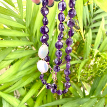 Charger l&#39;image dans la galerie, Purple amethyst necklace with freshwater pearls
